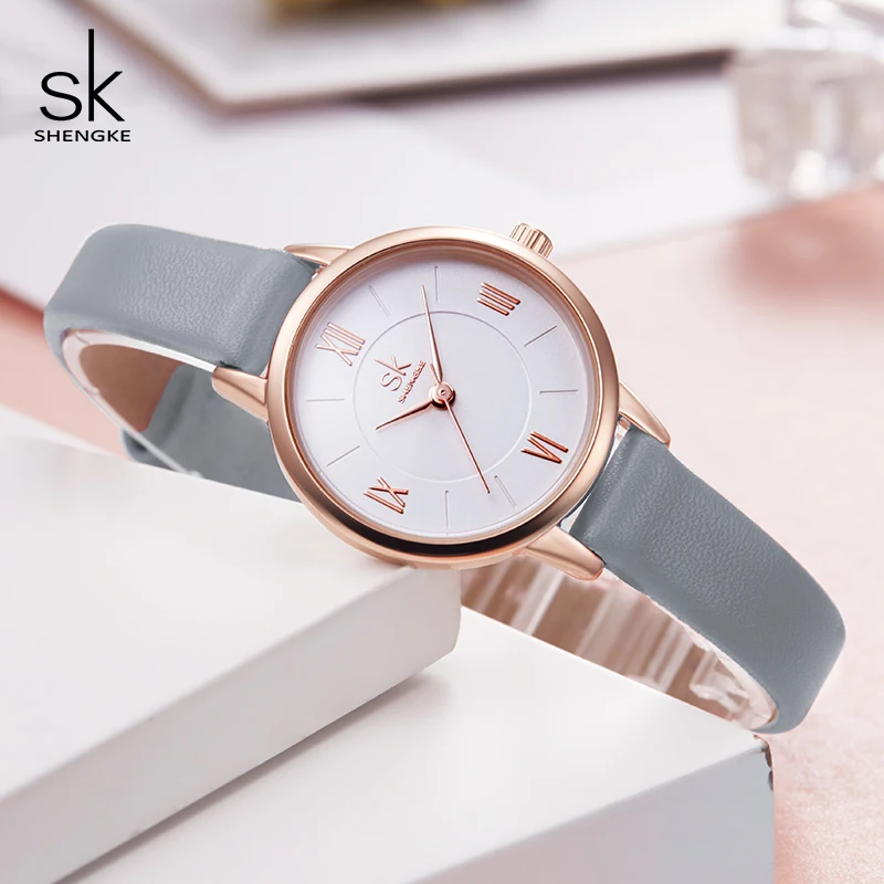 Shengke Fashion Women Watches Leather Strap Ladies Quartz Watch Casual Montre Femme 2019 Female Clock Relogio Feminino | Наручные часы