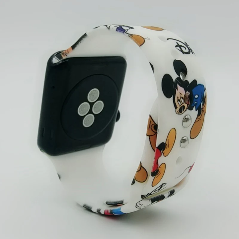 Модные Мультяшные силиконовые часы ремешок для iwatch 38 мм 42 40 44 высококачественные