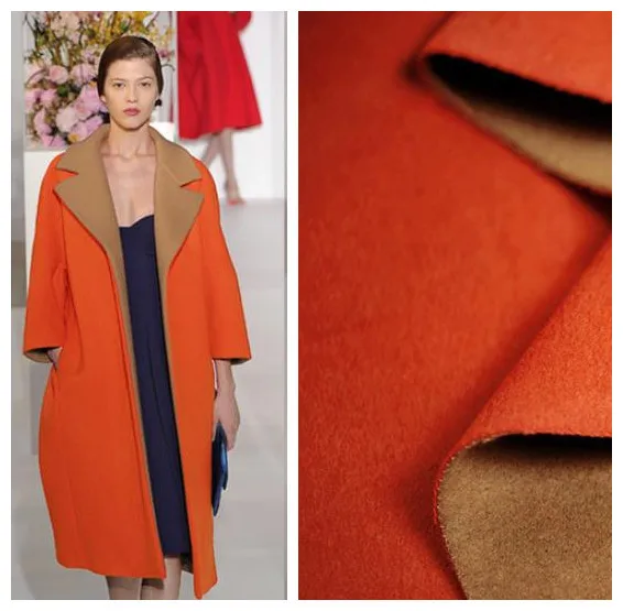 

High - end export cashmere fabric two - color coat wool fabric thickened double - sided cashmere fabric wholesale cashmere cloth