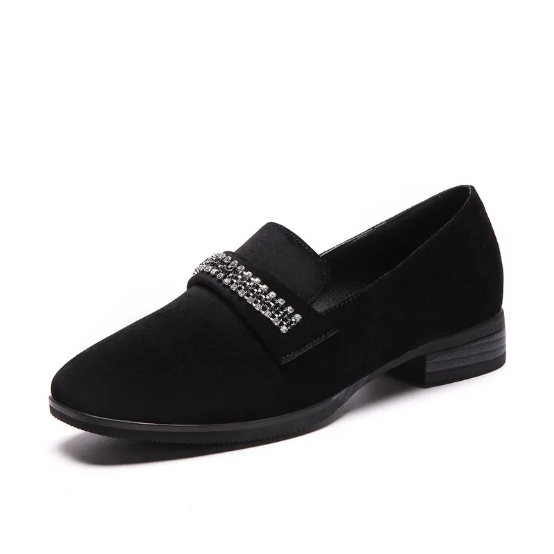 Leisure square head for women's shoes in early spring 2019 new product low with large | Обувь