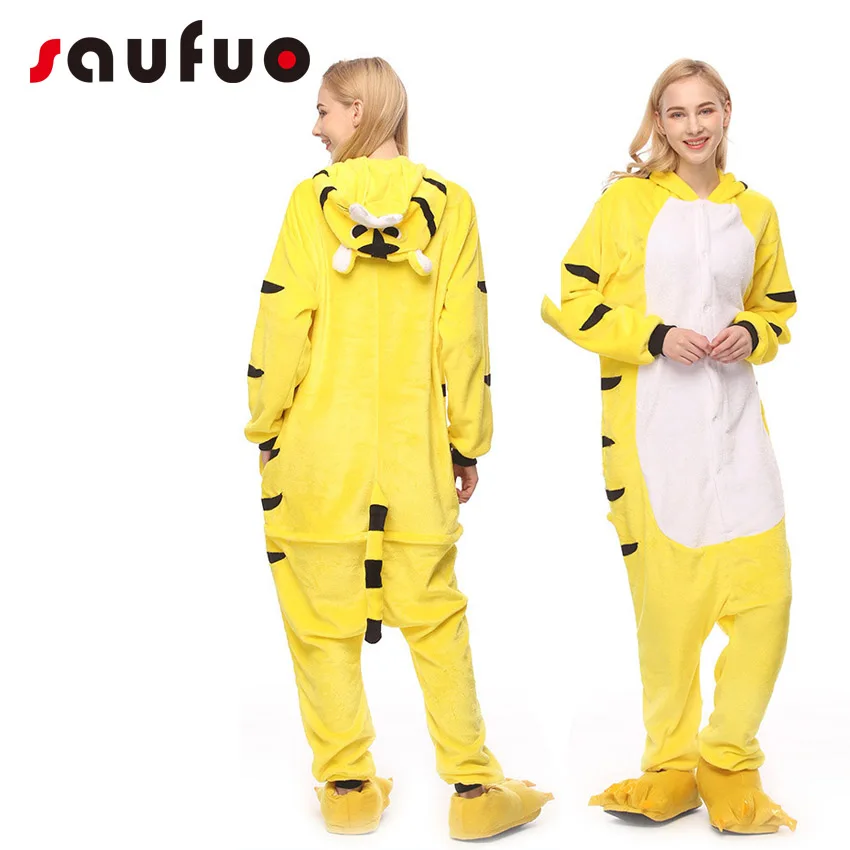 Тигр Kigurumi пижамы для взрослых Для женщин Симпатичные Pijama Аниме костюм животного