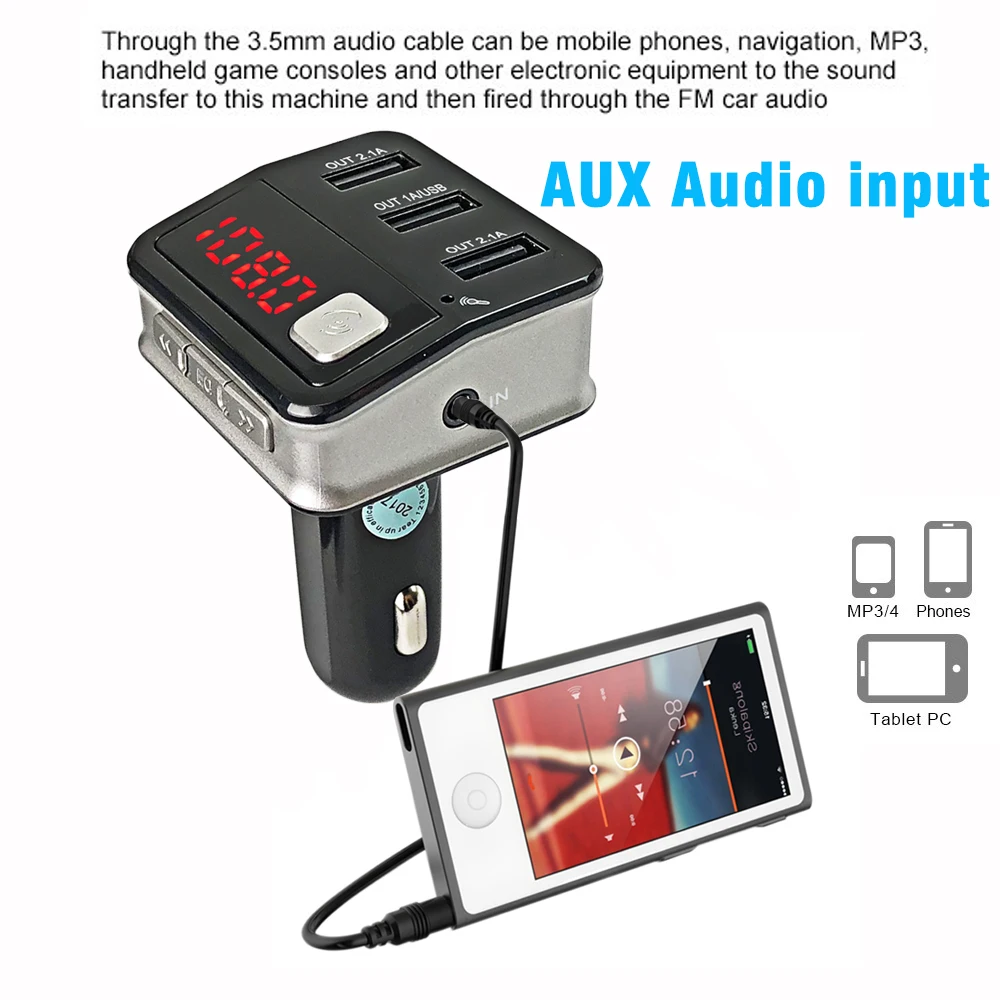 JINSERTA 3 5 мм AUX аудио Автомобильный MP3-плеер громкой связи Bluetooth fm-передатчик