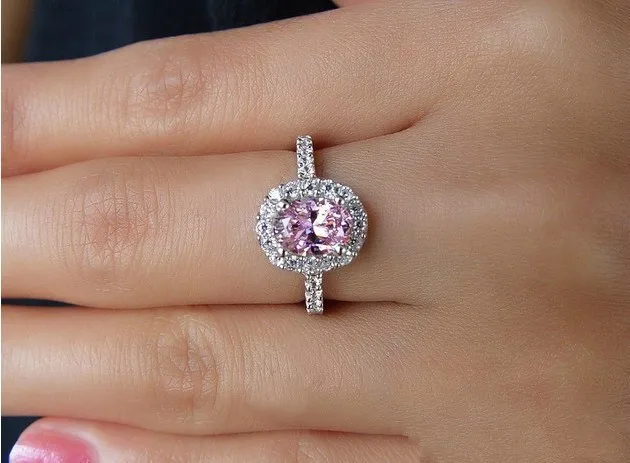 New Factory Wholesale 2CT Pink Lovely Diamond Engagement Ring Bridal Best love Jewelry Gift | Украшения и аксессуары