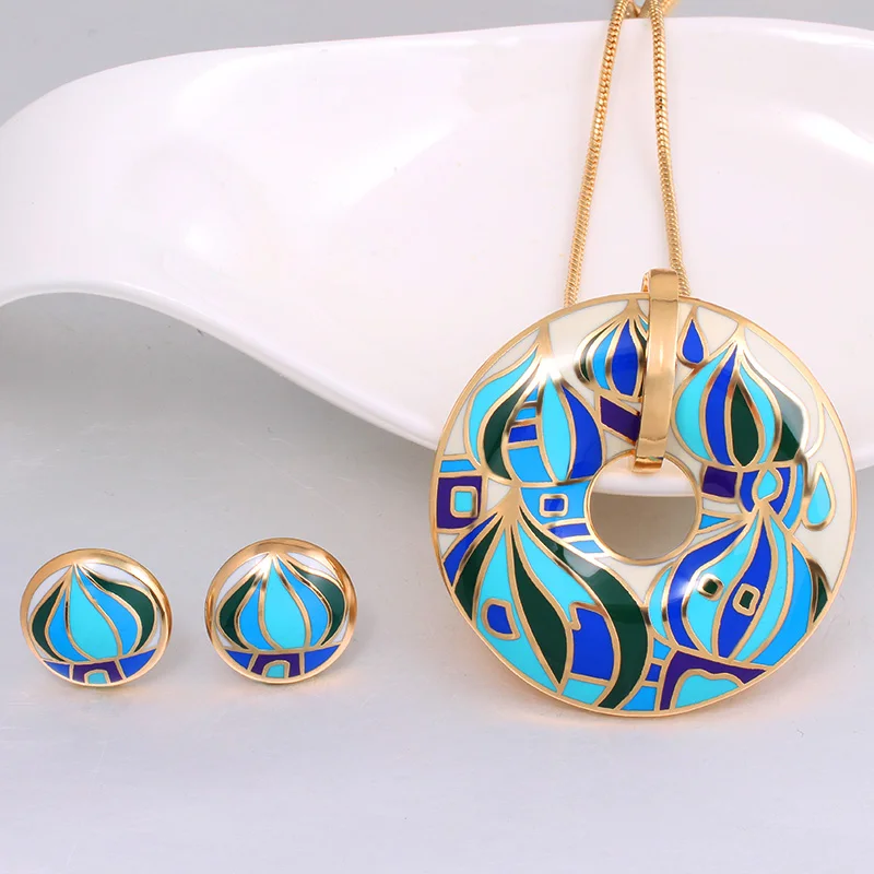 Винтажная подвеска с черными цветами/серьги для женщин насыщенный красочный