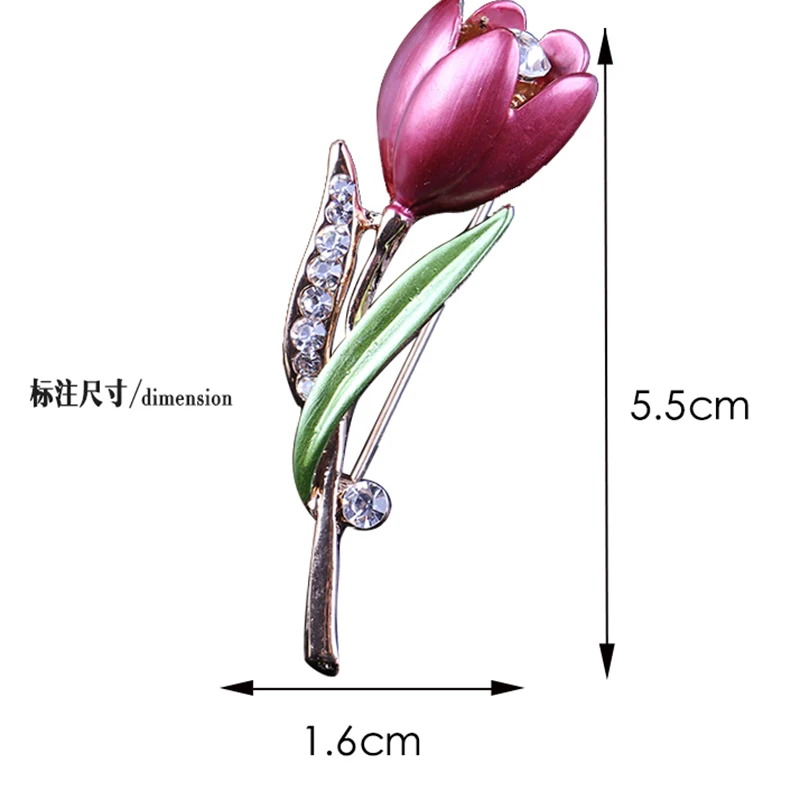 Женские Элегантные тюльпаны эмалированная брошь на булавке цветочные цветы