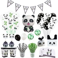 panda party decoration supplies cute helium foil balloons banner diy festival birthday accessories baby shower favor kids toys