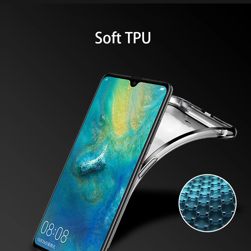 Для Huawei Mate 20 Pro X Чехол прозрачный тонкий против царапин ТПУ чехол для телефона