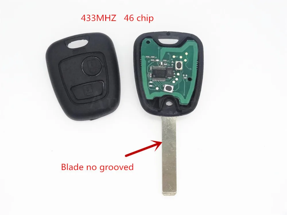 Заменить дистанционный ключ брелок от машины 2 кнопки 433 МГц ID46 для Peugeot 206 307 407 207 1