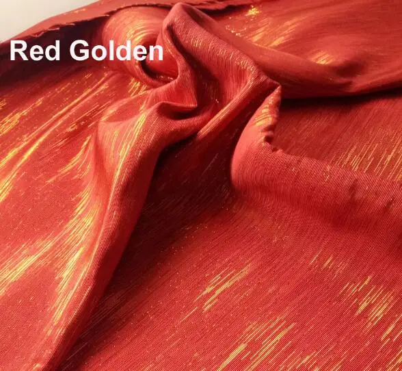 Red Golden 45 см* 138 см металлические мигающие трикотажные поли хлопчатобумажные ткани шантунг шелковое свадебное платье cheongsam сумка занавес материал - Цвет: Red Golden