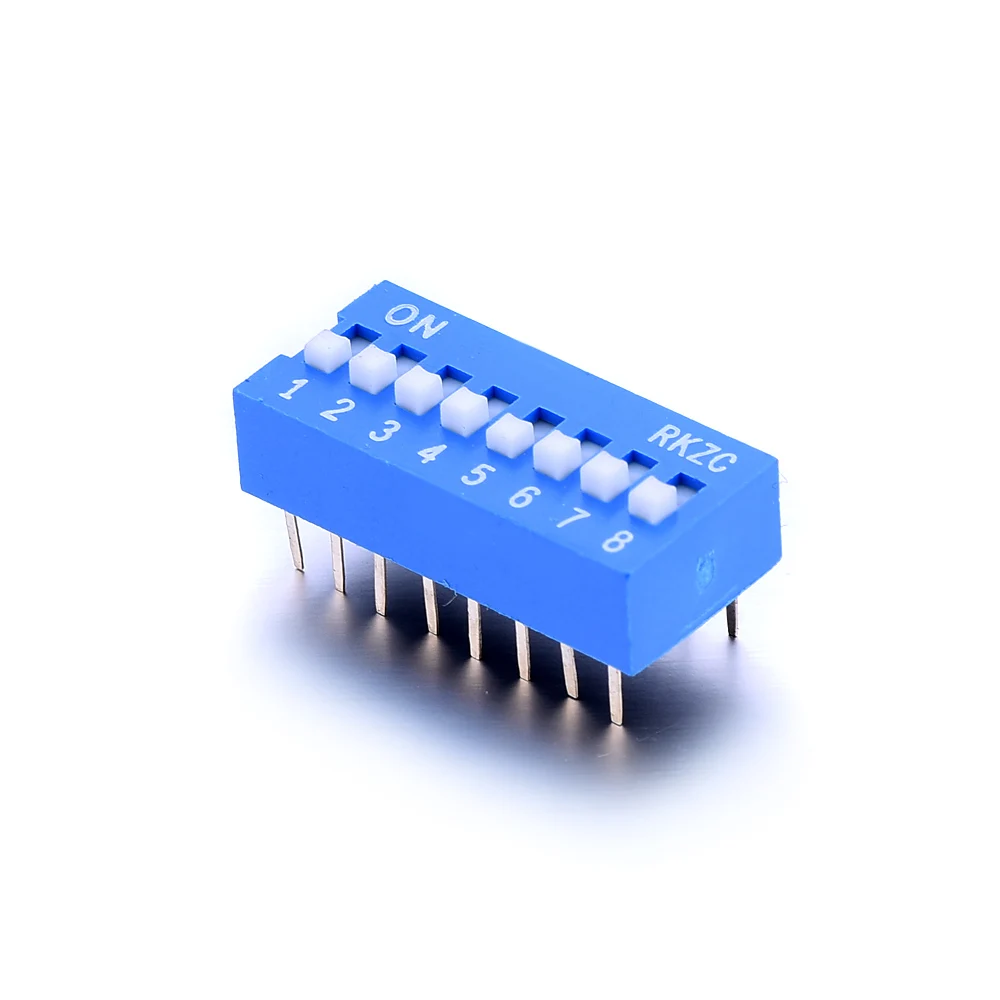 10 шт. 2 x8Pins клеммы 8 способ слайд Тип DIP-переключатель 54 мм шаг PCB монтируемый |