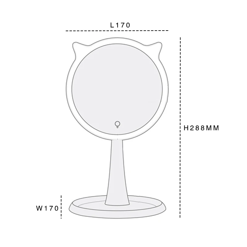 Сенсорное зеркало для макияжа USB перезаряжаемая батарея внутри профессиональное дамское светодиодное зеркало Косметические настольные регулируемые зеркала