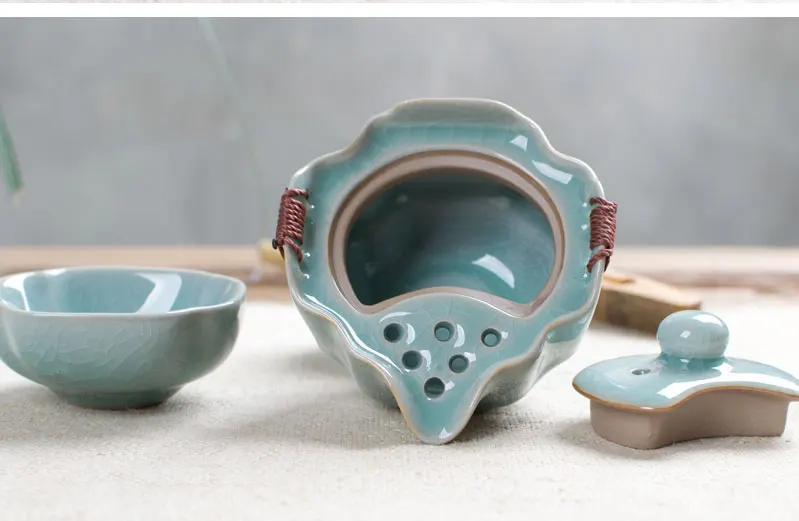Изысканный чайный сервиз Ruyao Ru Kilns посуда из селадона фарфоровые портативные