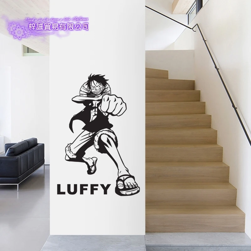 Виниловые наклейки на стену Luffy декоративные украшение для дома аниме один