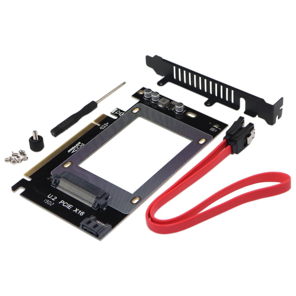 

Zeadow U2 PCIe Converter 2 In 1 U.2 SFF-8639 Or SATA III To PCIE 3.0 X16 Gen3 Adapter Card For 2.5 Inch U.2 NVMe/SATA SSD