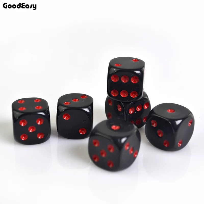 

Acrylic Dices Set 16mm Casino Dices Red/Black Drinking Digital Dice 6 Sides Poker Party Game Board Gambling