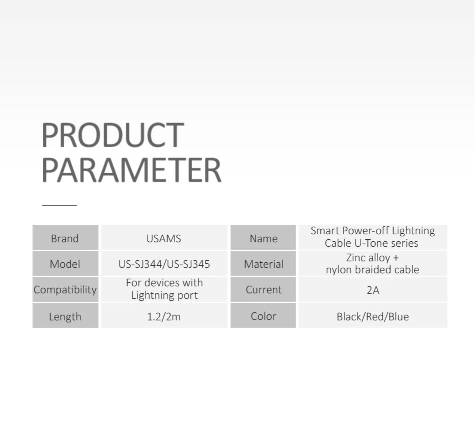 USAMS Smart power-off USB кабель провод для быстрой зарядки для iPhone X XR XS MAX зарядка и передача телефонный кабель для iPhone iPad