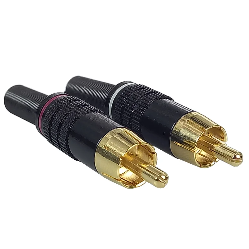 Позолоченный Штекерный разъем RCA 10 шт./лот пружинный штекер аудио для динамика