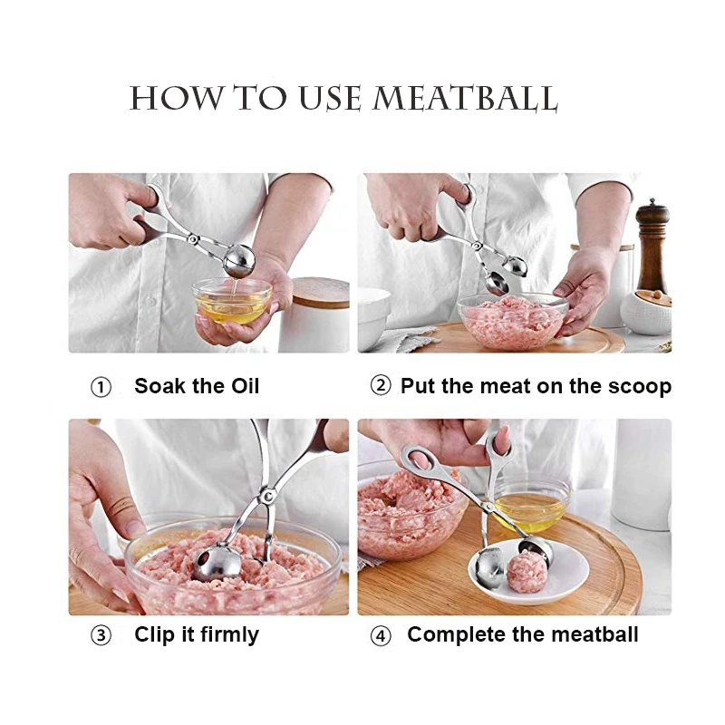 Meatball чайник из нержавеющей стали фаршированные фрикадельки форма-зажим DIY рыба