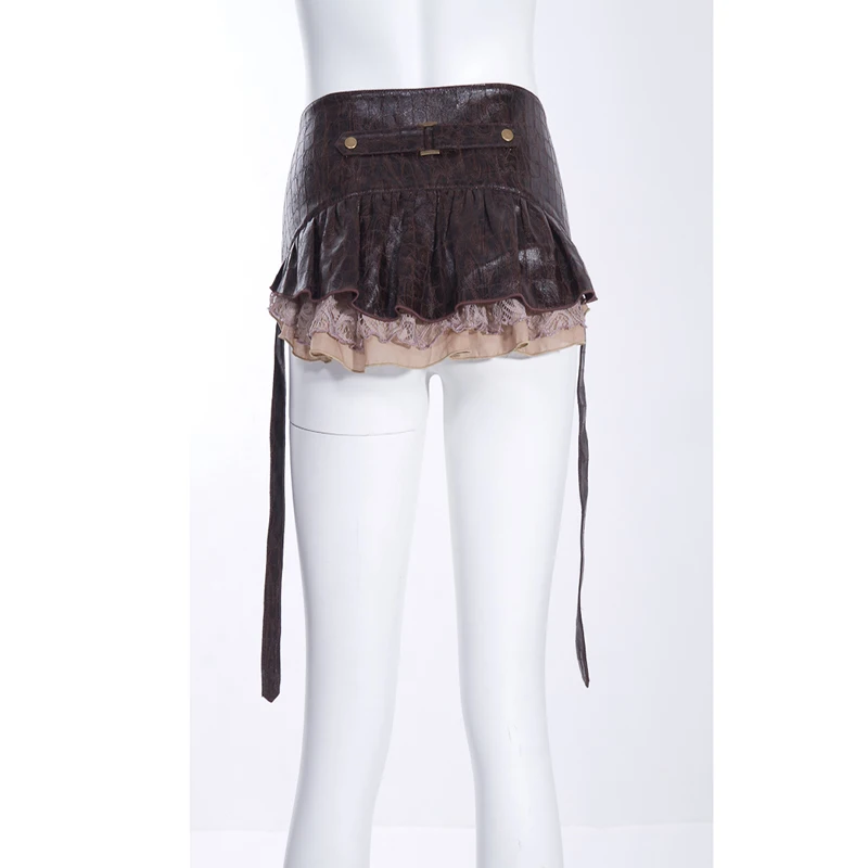 

RQ Series Women Mid-Calf Lace Skirts Multi-layered Skirts Lolita White Loose Skirts With Leather Girdle