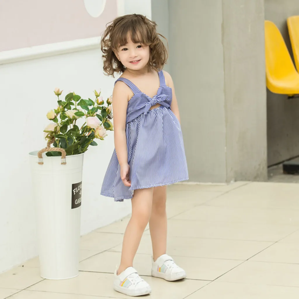 SAGACE/платье для девочек Детское летнее платье в полоску маленьких Пляжные платья