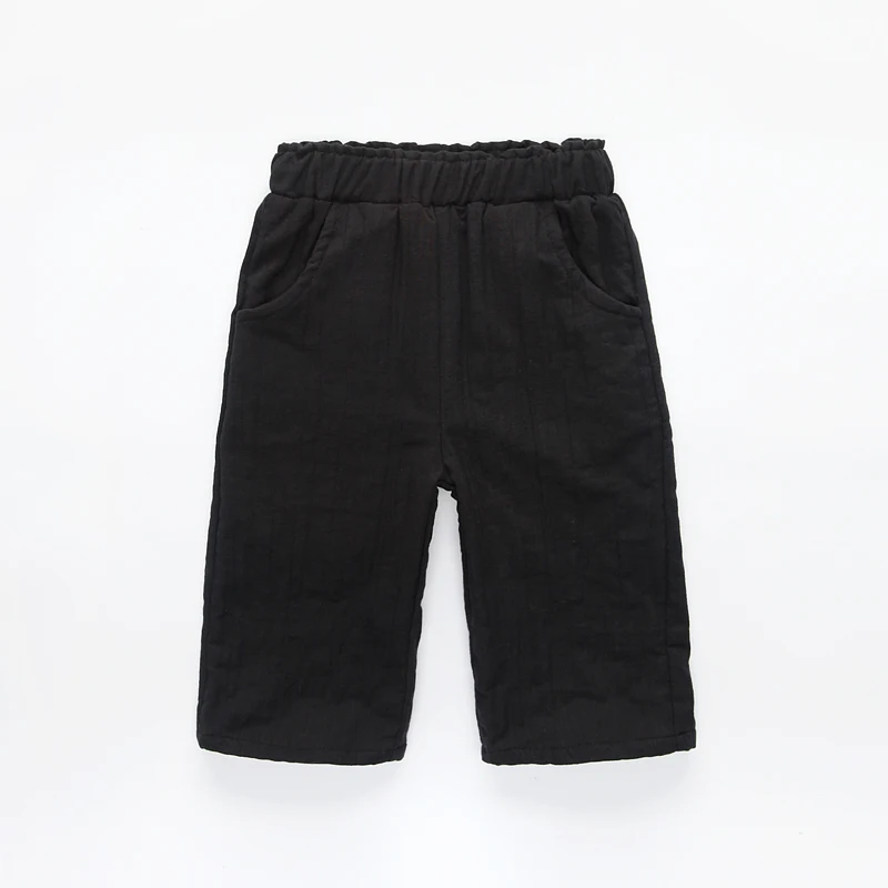 Модные свободные штаны для девочек однотонные хлопковые брюки детей Свободные