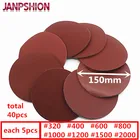 JANPSHION 40pc наждачная бумага для шлифовальной Красной круглой шлифовальной бумаги 6 