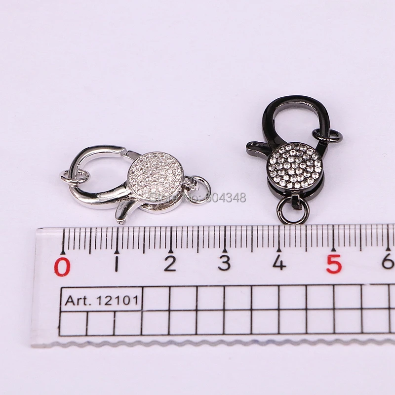10 шт. ZYZ180-9193 прозрачный CZ Micro Pave медь Омар застежка пистолет черный розовый