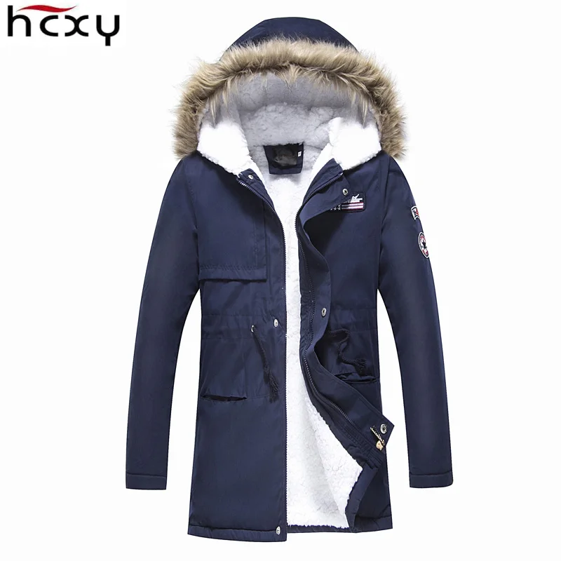 Брендовая одежда HCXY парка мужские пальто длинная стильная зимняя куртка Мужская