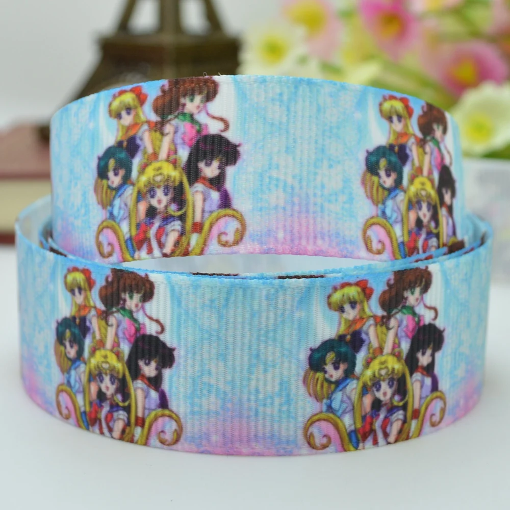 DUWES 7/8 &quot22 мм 2 5 10 20 50 ярдов Сейлор Мун печатные grosgrain ленты бант для волос DIY ручной