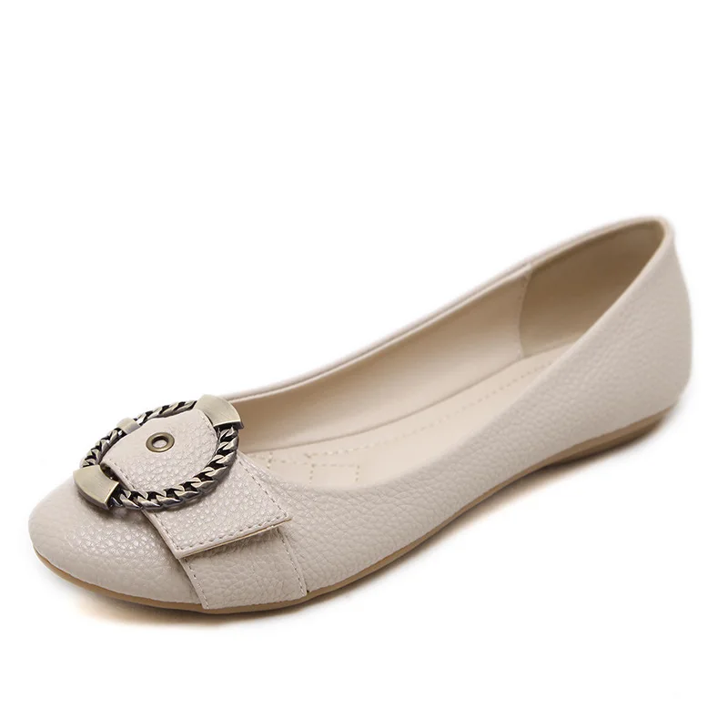 Для женщин Сладкий Туфли без каблуков 2018 Новой Англии Стиль обувь металлической