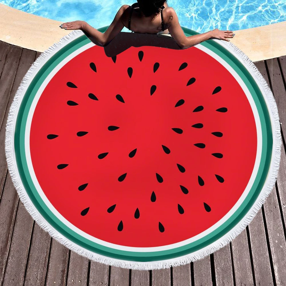 LOVINSUNSHINE фруктовый лимон киви летняя большая круглая микрофибра пляжное