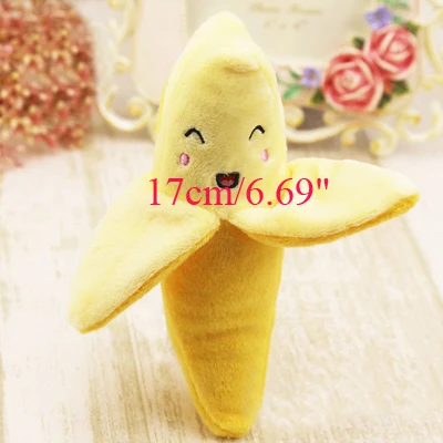banana Мягкие игрушки для собак, щенков, кошек, плюшевый звук, пищалка, игрушка для маленьких собак, фруктовый дизайн, домашние животные, жевательные укусы, игровые принадлежности, товары для чихуахуа - Цвет: banana