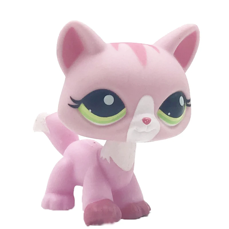 LPS редкая кошка животное магазин домашних животных Яркая розовая короткая