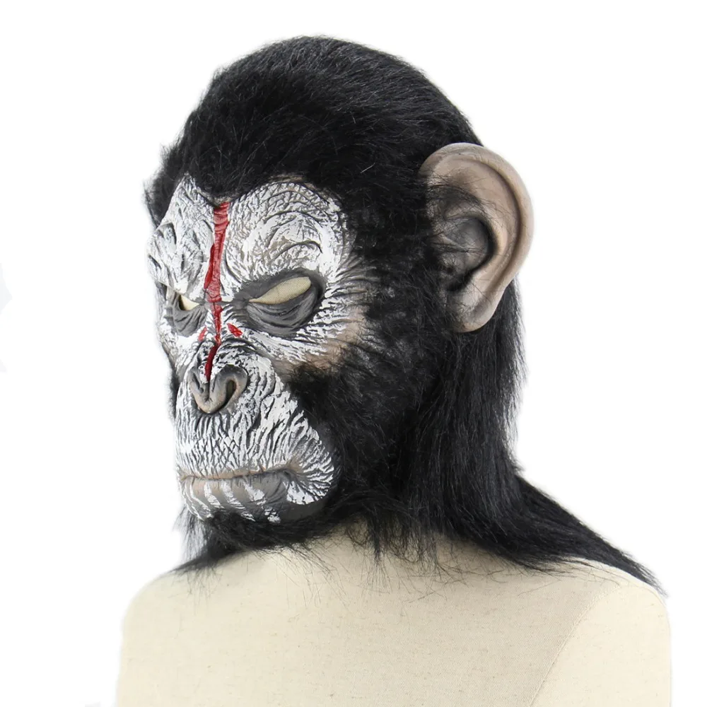 King Kong Planet of the Apes Gorilla Mask hood Monkey Latex Animals Masks Blood Scary Halloween Animal Adult Head | Дом и сад