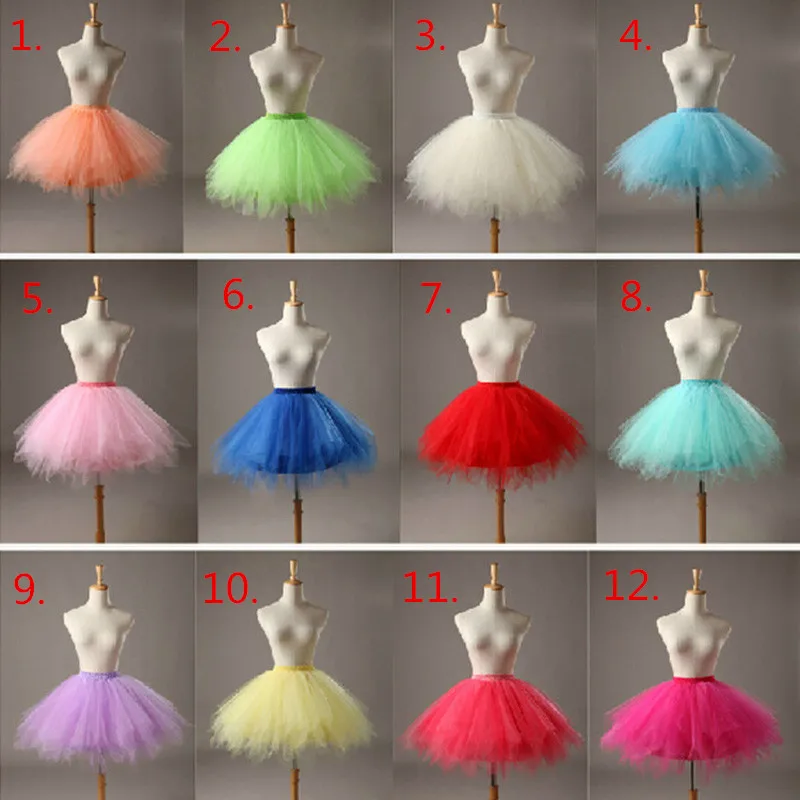 Женская короткая юбка дешевая Нижняя многоцветный тюль кринолин рокабилли