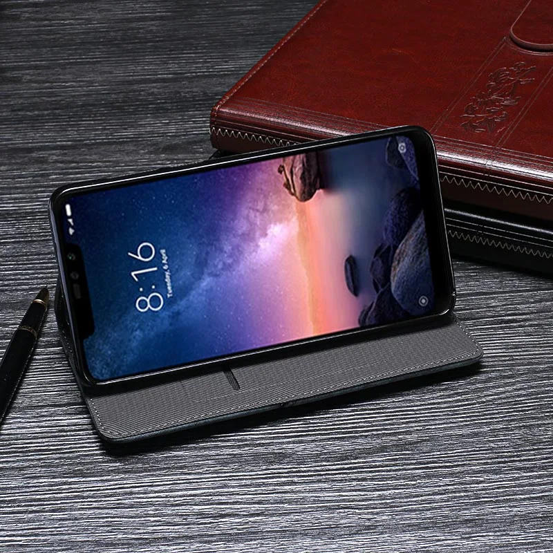 Xiaomi Redmi Note 6 Pro чехол Роскошный кожаный флип для Note6 Чехол телефона Ретро Задняя