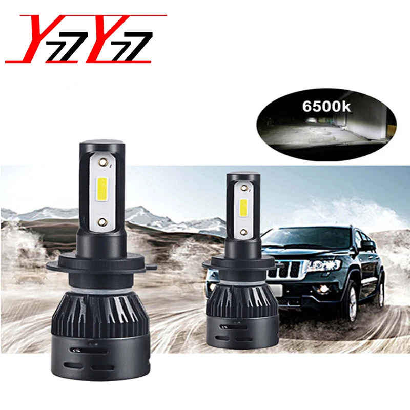 Мини H4 H7 Led автомобилей головной светильник лампы 12V 72W фары для H1 H8 H9 H11