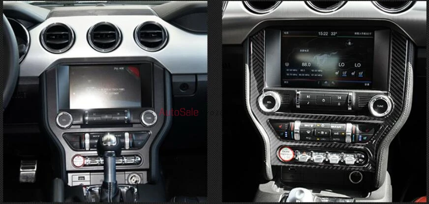For Ford Mustang 2015 2016 2017 high quality Real Carbon Fiber Center Control Protect Cover Trim 1pcs | Автомобили и мотоциклы