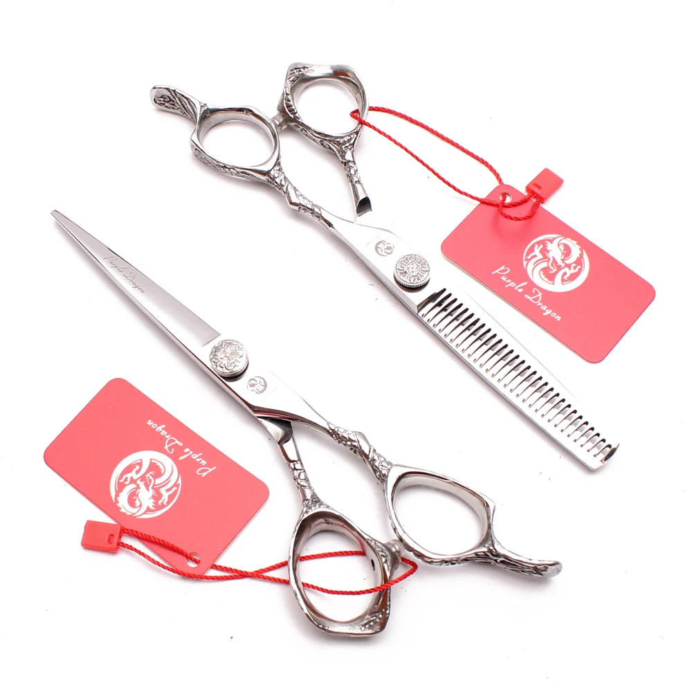 9001 #5 5 &quot440C серебристо-фиолетовый дракон ножницы для стрижки Парикмахерские