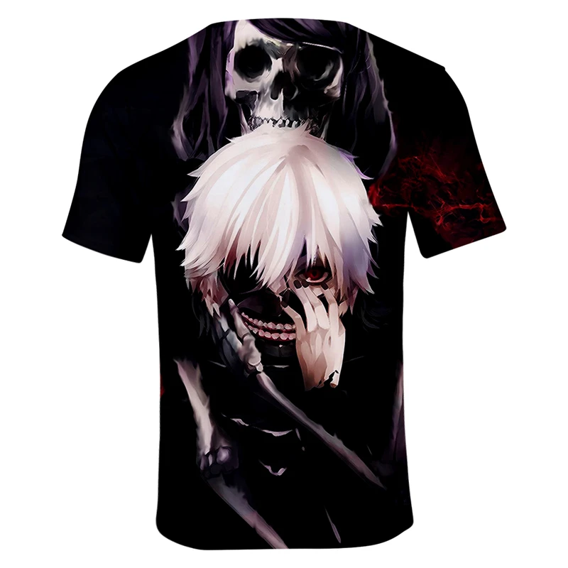 Хип хоп Череп Токио вурдалак 3d футболка Для мужчин женщин Kaneki печатных уличная