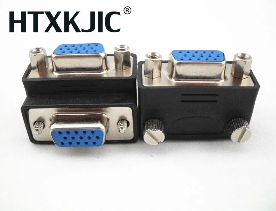 1 шт. 90 градусов вниз правый угловой VGA SVGA Женский к VGA 15Pin Женский адаптер монитора для ПК ноутбука тв