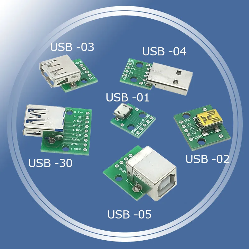 5 шт. DIY мужской разъем/Мини MICRO USB Для DIP адаптера 2 54 мм 5pin гнездовой разъем B Тип USB2.0