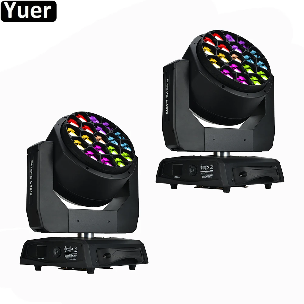 2Pcs/Lot DJ Disco Stage Lighting 19X40W RGBW 4IN1 LED Moving Head Light Point Control High Bright Party Music Club Stage Light