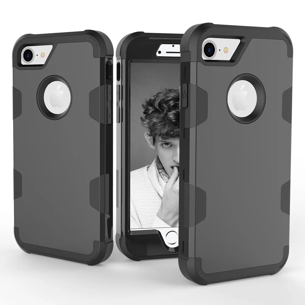 Black Для Apple iPhone 7 8 Чехол Робот противоударный защитный чехол Гибридный жесткий резиновый противоударный чехол для телефона для iPhone7 6 6S Plus Coque - Цвет: Black
