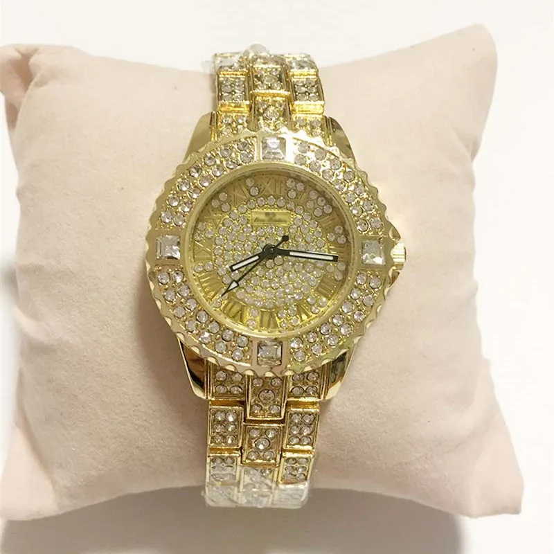 Женский Rhinestone Часы Леди Платье Женщины смотреть Алмаз Люксовый бренд Браслет Наручные Часы дамы Кристалл Кварцевые Часы