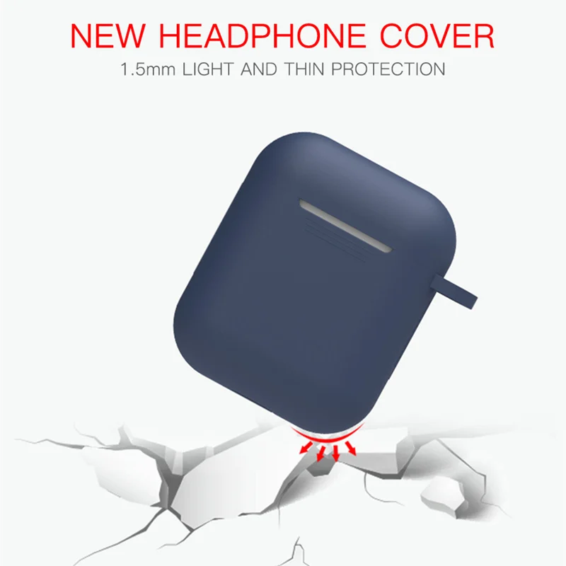 Чехол для наушников Apple AirPods 1 2 Sot силиконовый беспроводной Bluetooth защитный чехол