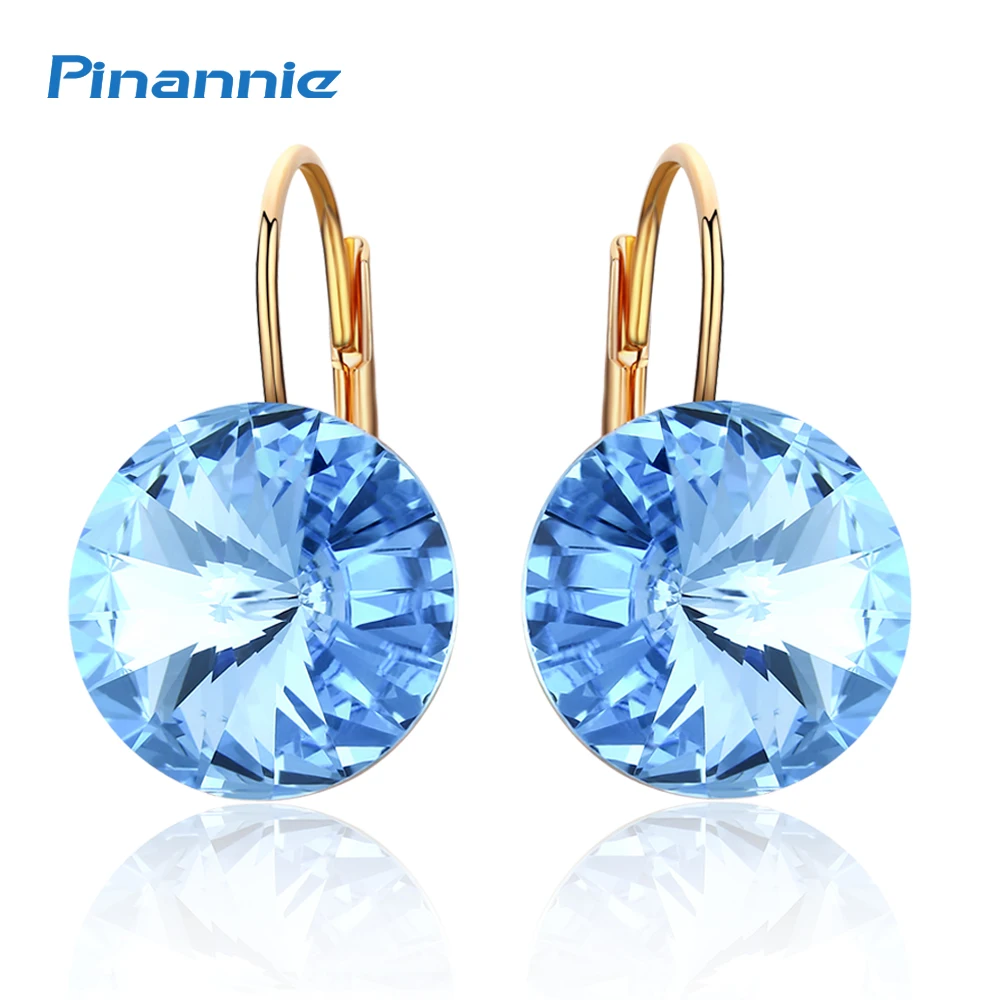 100% Австрия 18K позолоченные хрустальные серьги подвески Италина Ригант|earrings