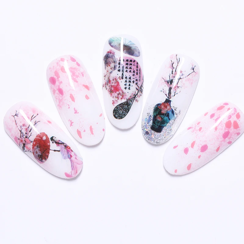 Стикеры 3D на ногти Nail Art ультра тонкий клейкий трансферный Переводные картинки