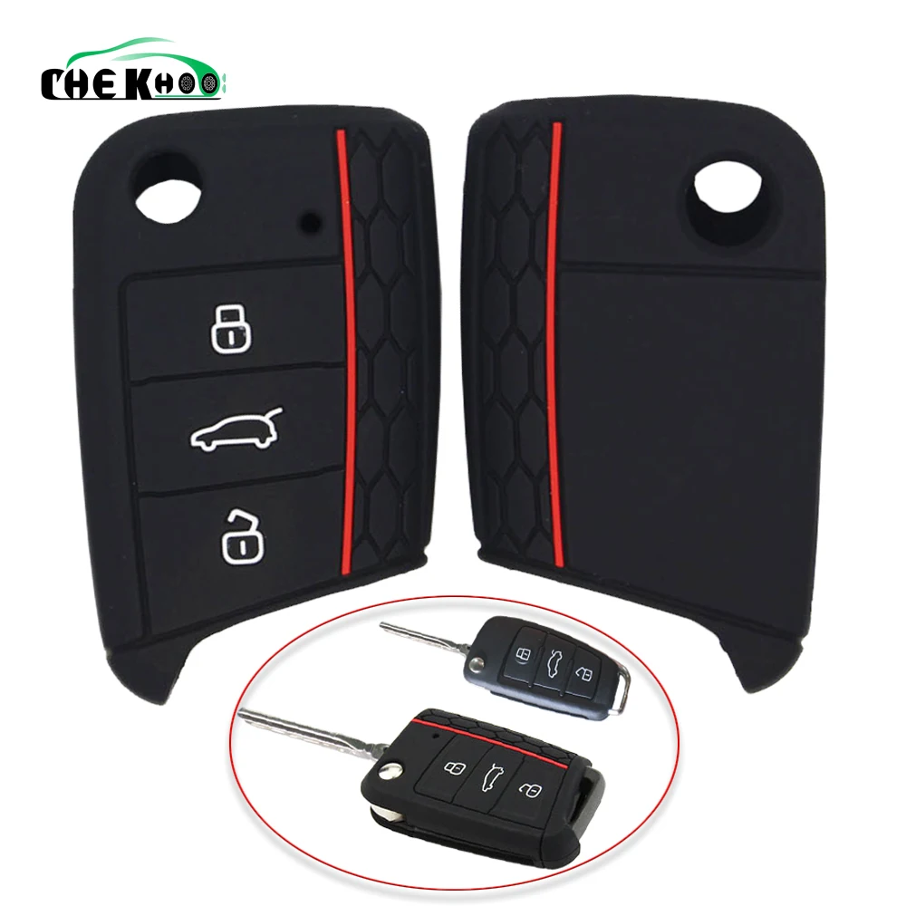Силиконовый чехол для ключей VW Polo Golf 7 Tiguan Skoda Octavia Karoq SEAT Ateca Leon Ibiza 2015 2016 2017 2018 2019 |