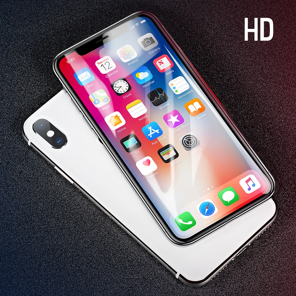 Закаленное стекло для iPhone X 8 7 6, рок Мягкий край высокой четкости анти синий светильник протектор экрана для iPhone 6S/6 P/7 P/8 P